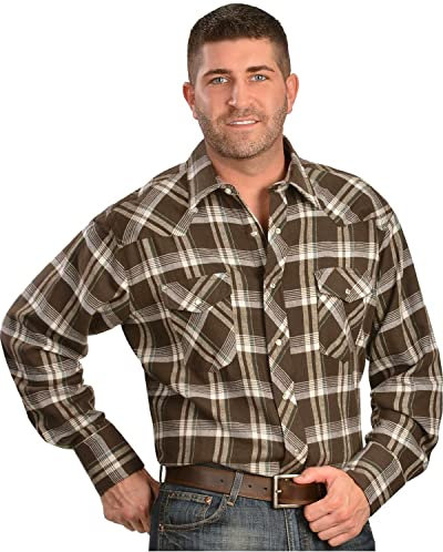 Wrangler Men's Western Lightweight Flannel Shirt - Multi - XXL