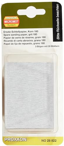 Proxxon 28822 Sandpaper for PS 12, 3 Sheets 180 grit, 20 Pads, White