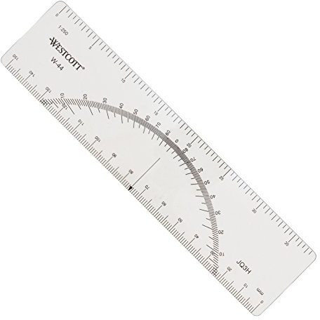 Westcott Winkelmesser-Lineal, 15,2 cm, transparent (W-44)