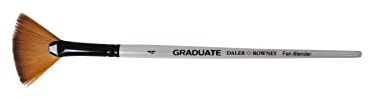 Daler-Rowney Graduate Multi-Technique Brush, Synthetic Hair, Short Handle, Fan, 4