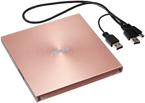 ASUS SDRW-08U5S-U UltraDrive externer Slim DVD Brenner (8x DVD±R, 6x DVD±R DL, 5x DVD-RAM, USB 2.0) (inkl. Brennsoftware) rosa