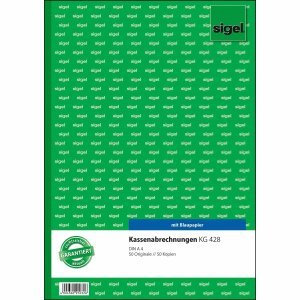 Sigel Formularbuch Kassenabrechnung einfaches Satzbild A4 VE=2x50 Blatt