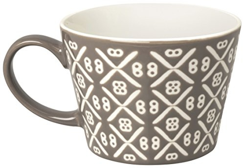 Excelsa Etnika Tazza Jumbo 415 ml, Porcellana, Grigio, 11x11x8 cm