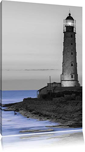 Pixxprint Alter Leuchtturm bei Sonnenuntergang, Größe: 60x40cm, Leinwandbild, fertig gespannt, Wandbild, Dekoration, Kunstdruck, kein Poster
