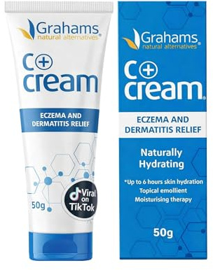 Grahams Natural C+ Ekzem & Dermatitis Creme - Kortisonfreie Pflege mit Manuka-Honig & Calendula - Für trockene, juckende, empfindliche & zu Ekzemen neigende Haut, 50 g