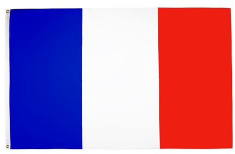 AZ FLAG - Drapeau France - 150x90 cm - Polyester léger - Drapeau Français Avec Oeillets Métalliques Intégrés - 80g