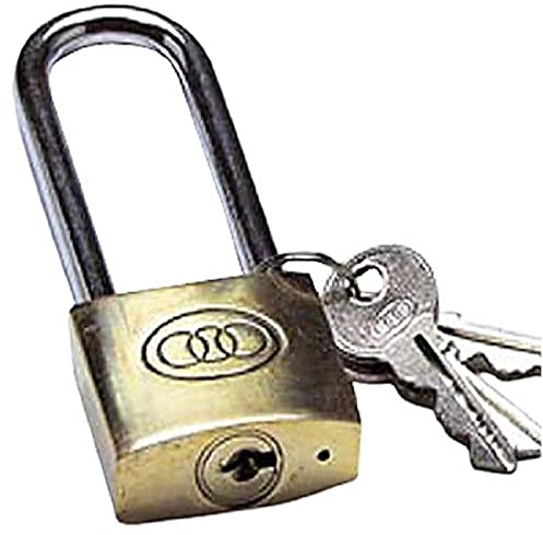 Merriway® BH01183 Heavy Duty Tri-Circle Long Shackle Padlocks Brass, 50 mm (2 inch)