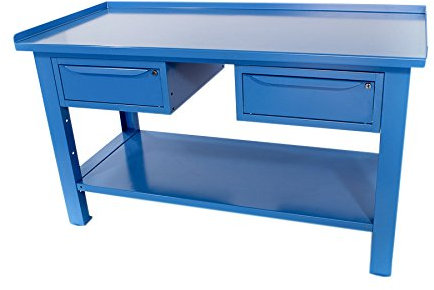 SOGI X3B-10_d Banco de trabajo L 1,5 m con tablero de acero + 2 cajones serie profesional industrial