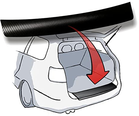 LACKSCHUTZSHOP Ladekantenschutz passend für BMW 5er Touring/Fünfer Kombi (Typ F11 ab 2010, auch M-Modelle und Facelift) - 3D Carbon schwarz