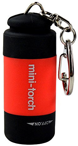 Szaerfa Mini USB recargable linterna LED antorcha linterna bolsillo llavero impermeable (Red)