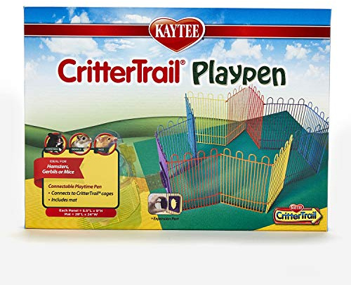 Kaytee CritterTrail Playpen with Mat for Pet Gerbils, Hamsters or Mice Blue Small