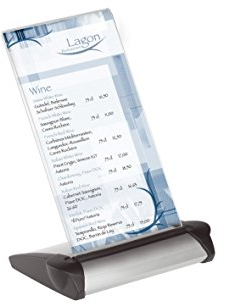 Durable 853219 Tischaufsteller Presenter Flexo 1/3 A4, 1 Stück transparent
