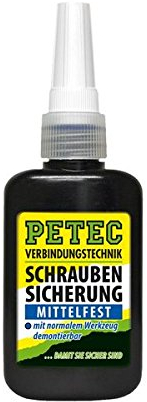 PETEC Schraubensicherung Mittelfest blau 250g. Schrauben Kleber zum Sichern und Dichten. Starker Klebstoff Schraubenkleber für Muttern, Bolzen und Gewindegrößen bis M36. 910250