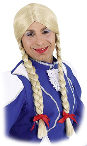 Perücke: Mädchen-Perücke für Männer, blonde Zöpfe, extra groß
