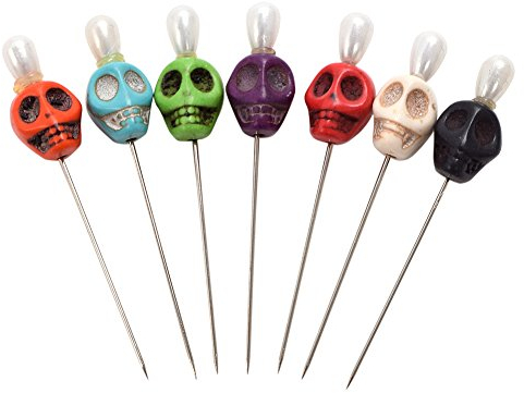 BLESSUME 7pcs Poupée vaudou Aiguilles Ritual Pins Skull Top Funny Gift