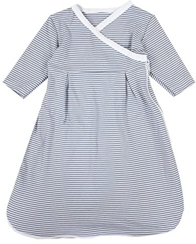 TupTam Langarm Innenschlafsack – Baby Schlafsack mit Ärmeln, Ganzjahresschlafsack aus Baumwoll-Jersey – Unisex, Farbe: Streifenmuster Grau, Größe: 50-56