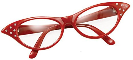 Bristol Novelty BA142R Brille im Stil der 50er, Rot, Damen, Einheitsgröße