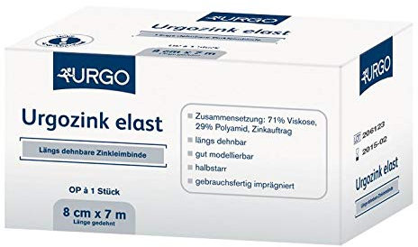 Urgozink elast Zinkleimbinde 7 m x 8 cm 10 Stück