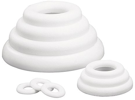 Rayher 3306800 Styropor-Flachringe, 30 cm ø