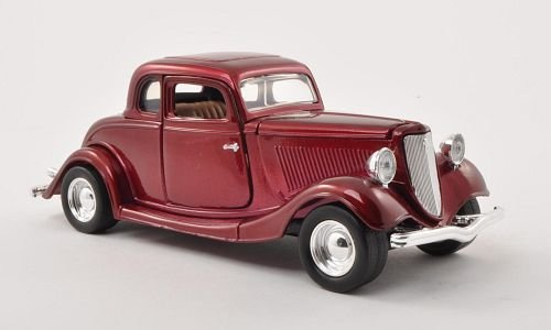 Ford Coupe, met.-DKL.-rot, 1934, Modellauto, Fertigmodell, Motormax 1:24