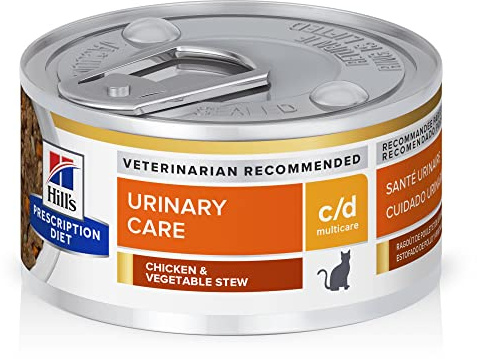 Hill's Prescription Diet c/d Multicare Urinary Care Chicken & Vegetable Stew Wet Cat Food, Veterinary Diet, 2.9 oz Cans, 24-Pack