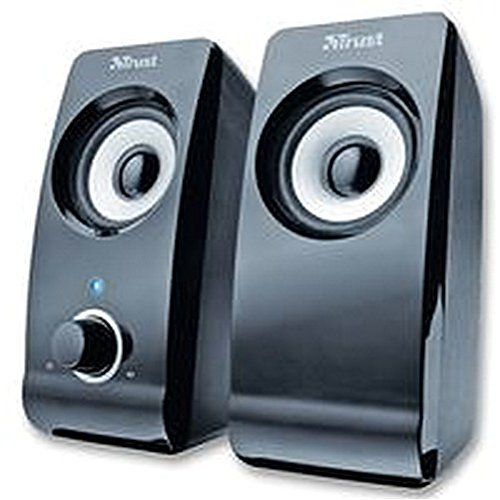 Set di altoparlanti a 2 vie USB Trust casse audio e video, set di altoparlanti, 2 uscite USB, Trust, profondità esterna: 83 mm, lunghezza/altezza esterna: 174 mm, larghezza esterna: 78 mm, tipo di spina: – , colore: Nero, tipo di connettore: 3.5 mm presa jack, potenza RMS: 8 W