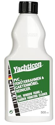 Yachticon PVC Fensterrahmen und Gartenmöbel Reiniger 500ml, Kunststoffreiniger für Boot, Haus, Caravan, Entfernt Fett, Ruß, Grauschleier, Nikotin, Intensivpflege für Fenster und Plastik