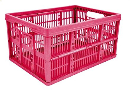 Thumbs Up 32 Litre Folding Crate Pink 48cm x 35cm x 24cm