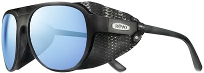 Revo Traverse 57mm High Contrast Polarized Serilium 6-Base Lens Technology Sunglasses, part of the Serilium Collection, Black Frame (RE 1036)