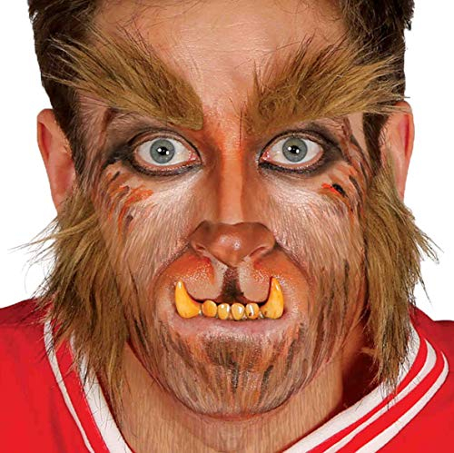 FIESTAS GUIRCA | Werwolf Koteletten und Augenbrauen für Männer (Einheitsgröße) - Kostümzubehör für Halloween und Superhelden- sowie Villain-Partys - Ideal für Erwachsene - Braun