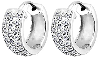 Elli Ohrringe Damen Creolen Filigran Funkelnd mit Kristalle in 925 Sterling Silber