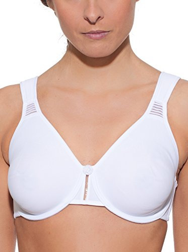 Selene, Reggiseno Contenitivo Donna con Spalline Larghe Comfort e Ferretto, Senza Imbottitura, Collezione Lorea, Colore Bianco, Taglia 3D