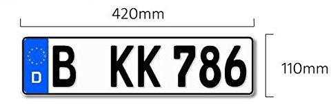 1 Euro-Kennzeichen | Kfz Kennzeichen DIN-zertfiziert für Deutschalnd (420x110 mm)