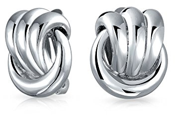 Mode Seil Kabel Klopfer Liebesknoten Arbeit Clip On Ohrringe Für Frauen Nicht Durchbohrte Ohren Poliertes Versilbertes Messing