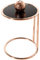 Dunord Design Beistelltisch Couchtisch Glas rund Kupfer Farbe Plate 50 x 40 Glas