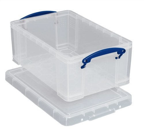 Really Useful Storage Box Plastic Lightweight Stackable 5 Litre W200xD340xH125mm Clear - Ref 3x5C (Pack of 3)