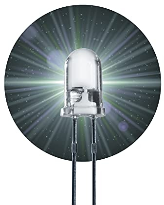 Lumetheus LED 5mm Farbe weiß 26000 mcd 20 Stück Leuchtdioden ca. 3V weiße Diode 2 Pin LEDs Gehäuse klar