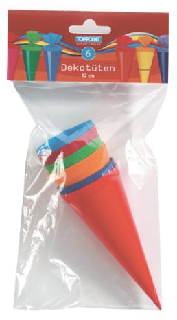 30 (5x 6Stk) Deko Schultüte Dekotüten 12cm lang
