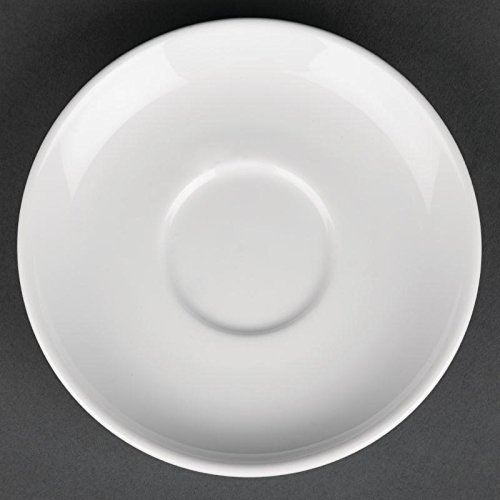 12X Royal Porcelain Classic White Espresso Cups Saucer 125mm Plate Restaurant