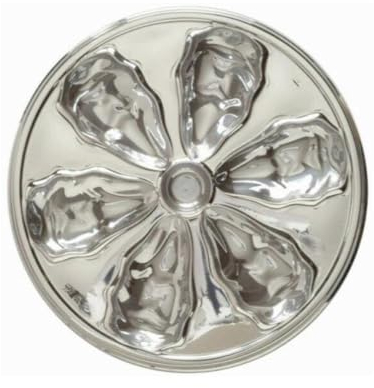 DUTIS 3 Assiettes à Huîtres Argent - Plastique - Ronde - Uni - Fête - Lavage à la Main