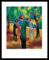 August Macke Frau in grüner Jacke Poster Kunstdruck Bild im Alu Rahmen in schwarz 80x60cm