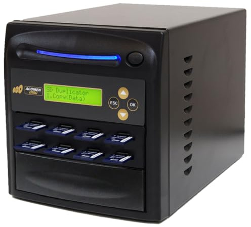 Acumen Disc 1 bis 7 SD Duplikator – mehrere sichere digitale & MicroSD SDHC SDXC Micro Flash Drive Speicherkarten Kopierer & Desinfektionsmittel (DOD-konform) System – 35 MB pro Sekunde