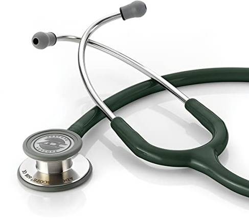 ADC Adscope 608 Convertible Clinician Stethoscope with Tunable AFD Technology, Adult Diaphragm and Adult Bell or Pediatric Diaphragm, 31 inch Length, Dark Green