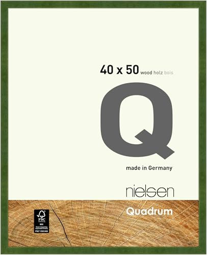 nielsen Bilderrahmen, 40 x 50 cm, Holz, Grün, Posterrahmen zum Aufhängen im Hoch- & Querformat, Echtglas, Quadrum