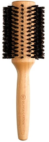 Olivia Garden Healthy Hair Bambus Haar-Rundbürste 100% Boar HH-B40, mit reinen Wildschweinborsten, 40 mm