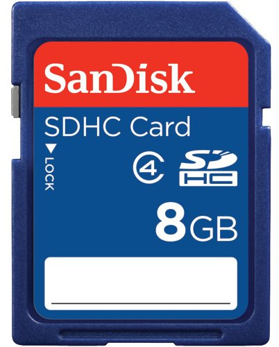 Sandisk SDHC-Speicherkarte, 8 GB, Class 4, Class 4, Blau