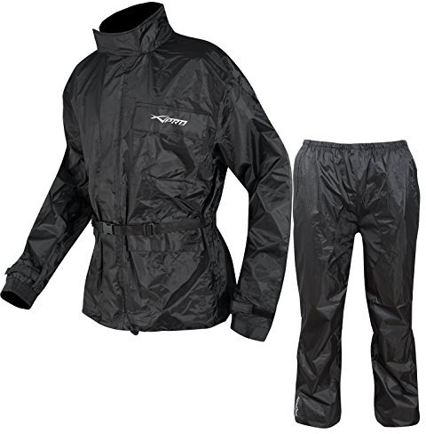 A-pro - Traje de lluvia impermeable para motocicleta, 2 piezas, chaqueta para scooter, talla L