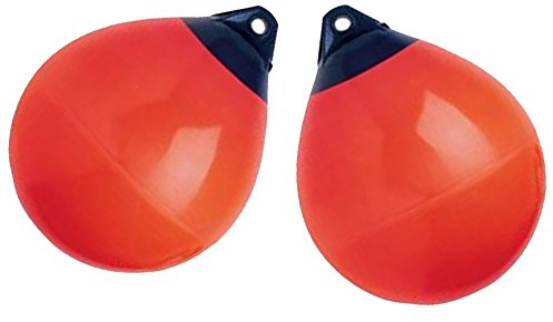 X-Haibei Pair of Boat Fender Ball Round Anchor Buoy, Dock Bumper Ball Inflatable Vinyl A-Series Shield Protection Marine Mooring Buoy Red, A29 D11.8*H13.8 inch