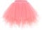 bridesmay Damen Tüll Rock Petticoat Unterrock Kurz Ballett Tutu 50er Rockabilly Tütü Mini Rock Karneval Kostüm Crinoline Rosa Coral M