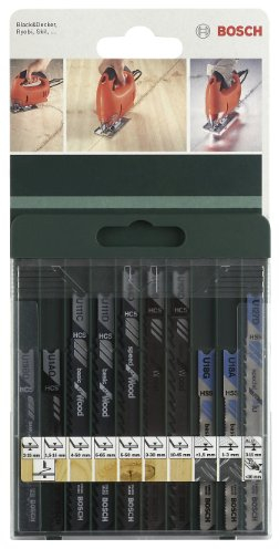 Bosch 2609256775 Jigsaw Blade Set U 19 Bo U 1 Ao U 111 C U 111 D U 144 D U 101 B U 101 D U 18 G U 18 A U 127 D (10 Pieces)